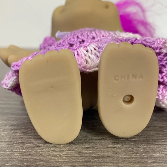 Vtg Troll  Doll Purple Hair Red Eyes 90’s Creepy Nostalgic Play Unmarked China - Picture 6 of 11